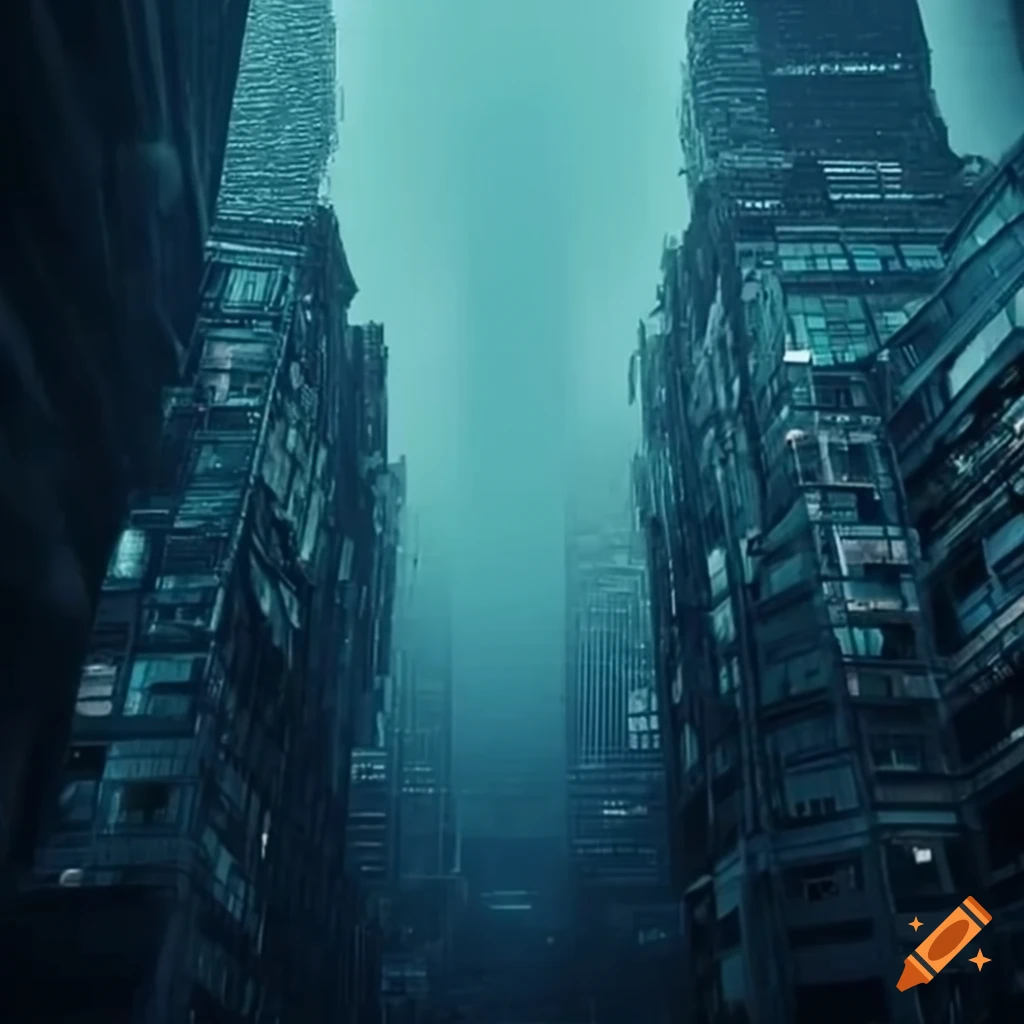 view-of-a-dystopian-city-from-below