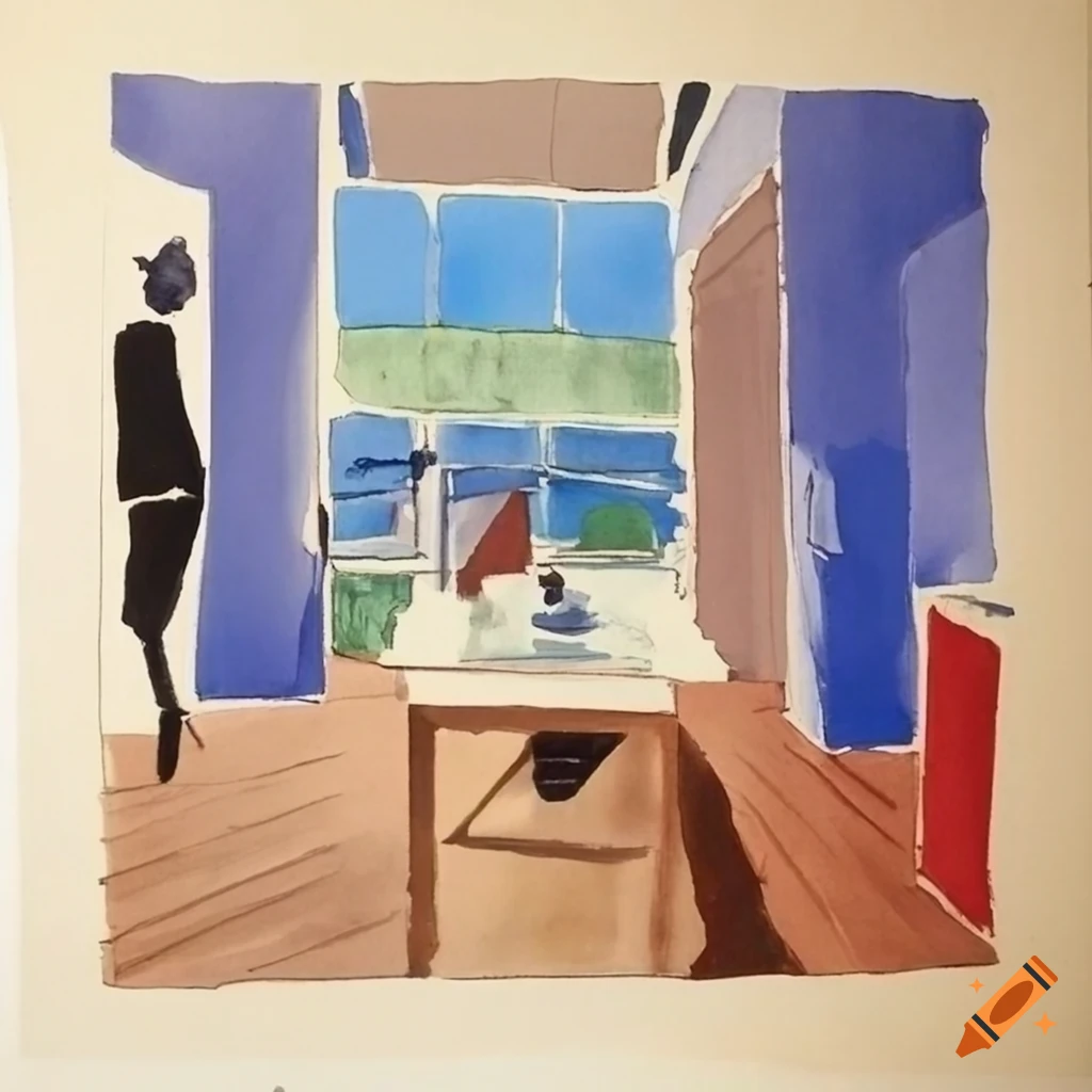 watercolor art studio with skylight