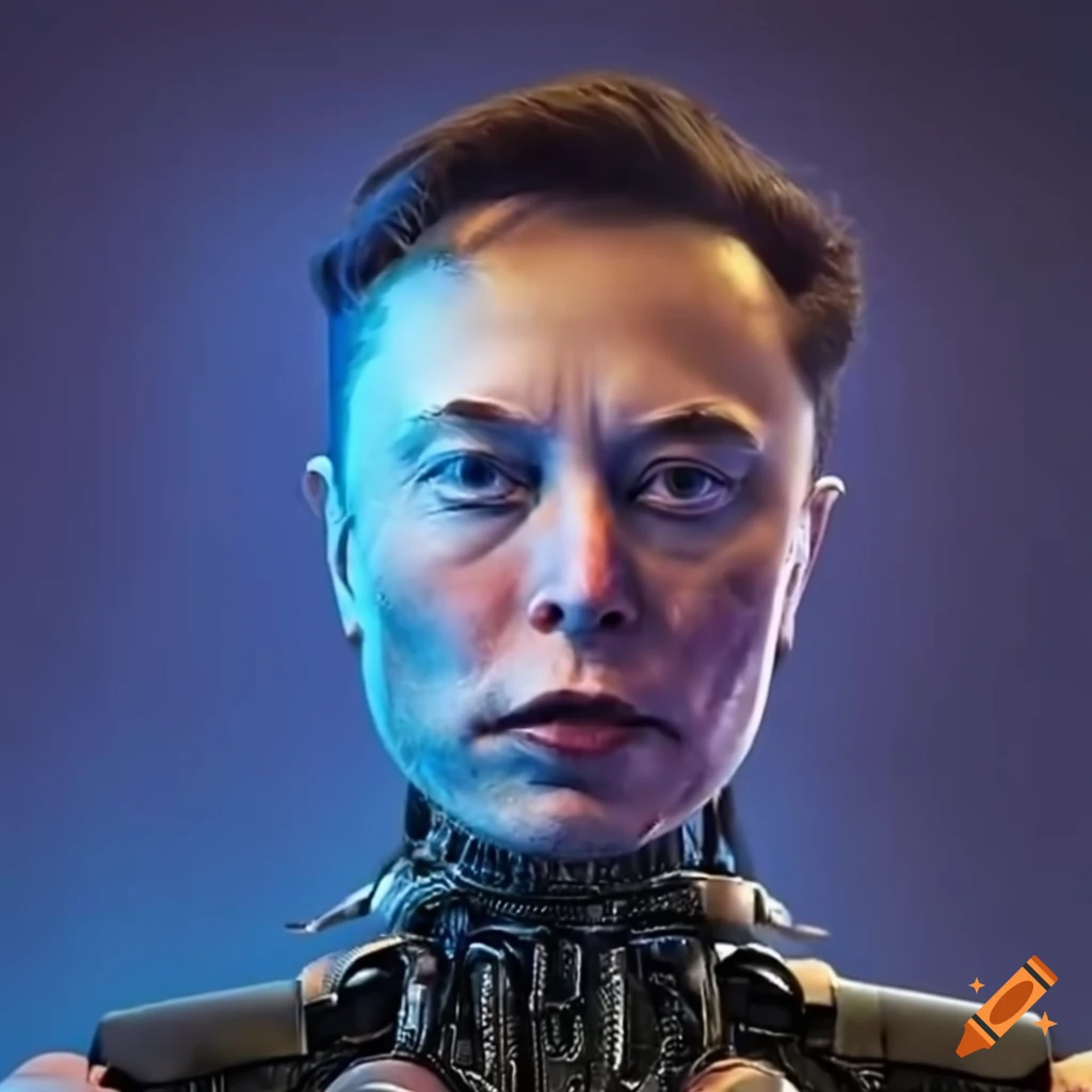 Elon Musk With Computer Chip On His Head On Craiyon