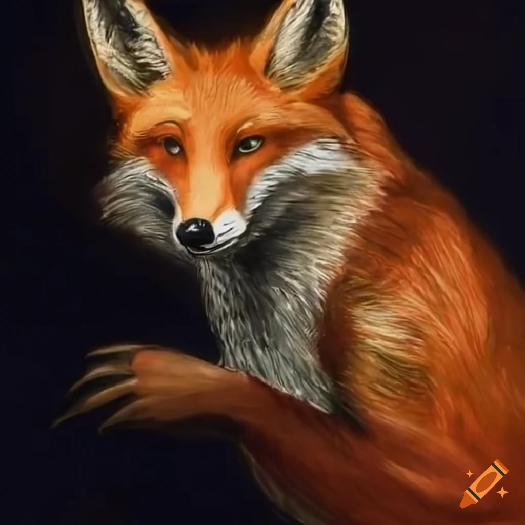 sketch of a fox in a sketchbook