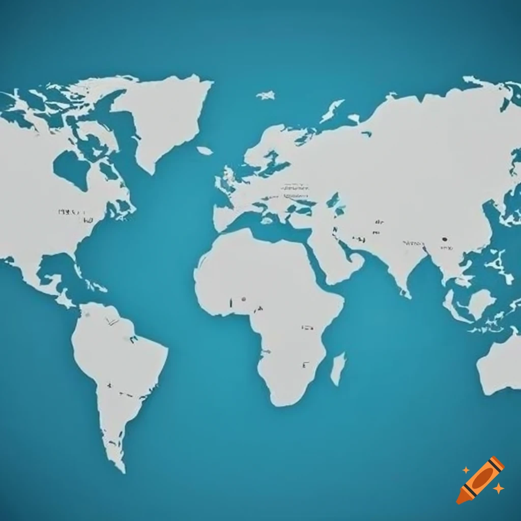 White wshaped world map on Craiyon