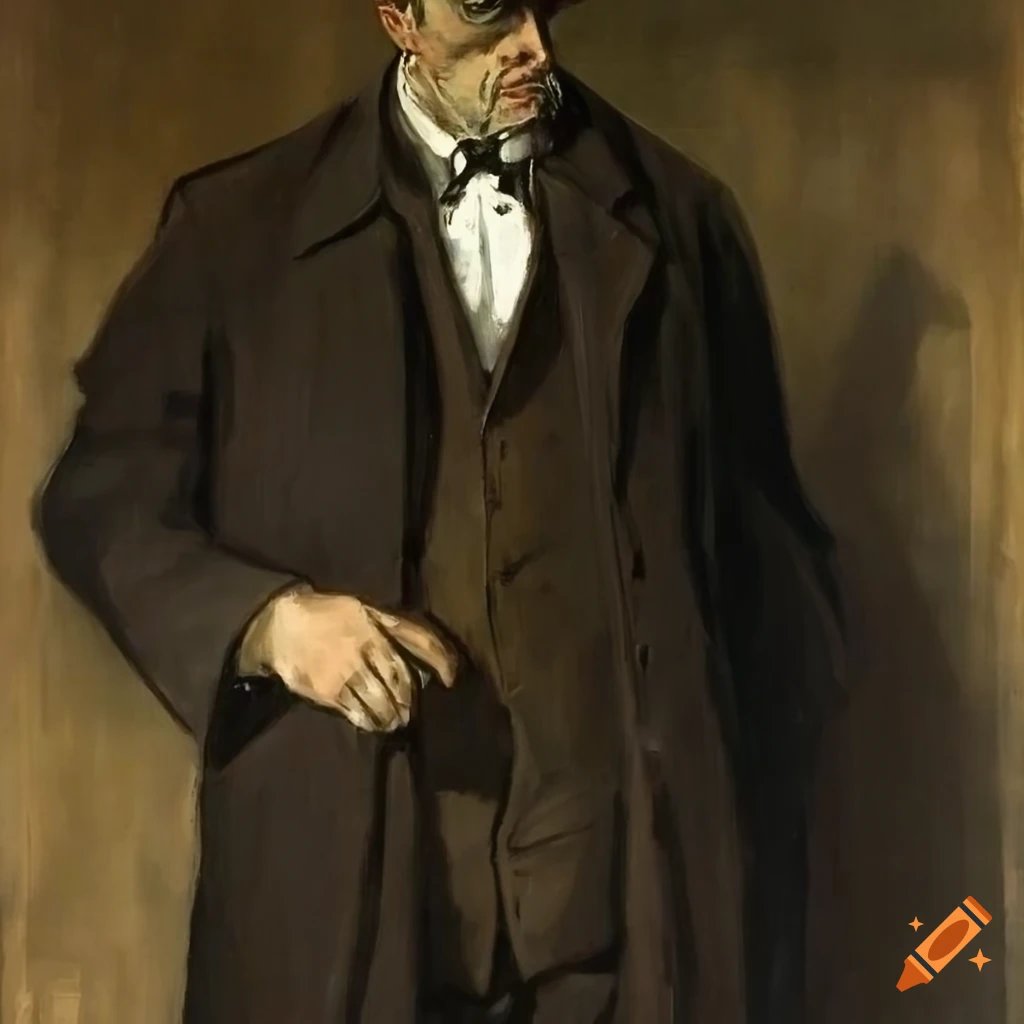 Portrait of a man in detective clothing by frank duveneck on Craiyon