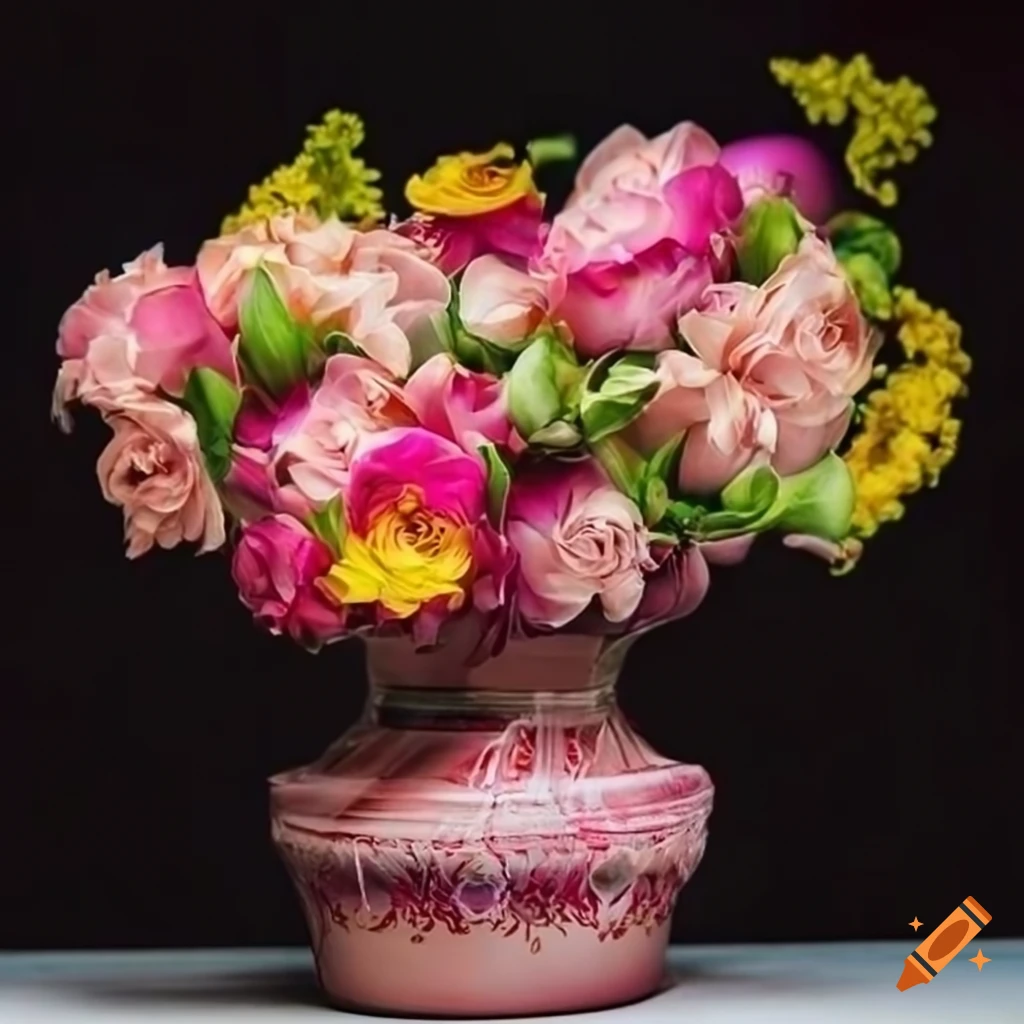 Chic Pot With Beautiful Flowers As A