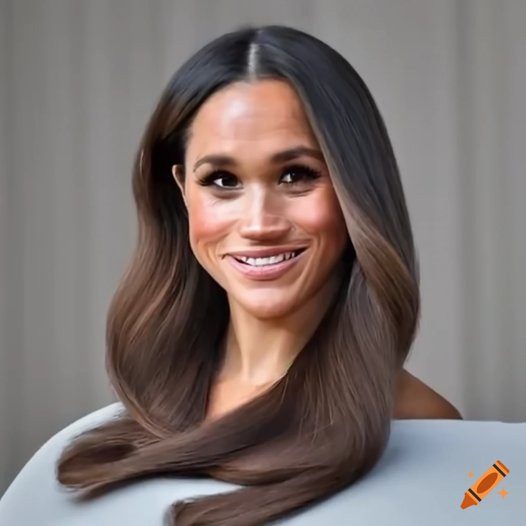 Lifelike meghan markle hair styling head on display on craiyon
