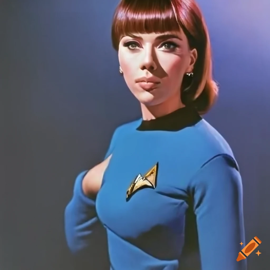Scarlett johansson as a vulcan science officer in star trek