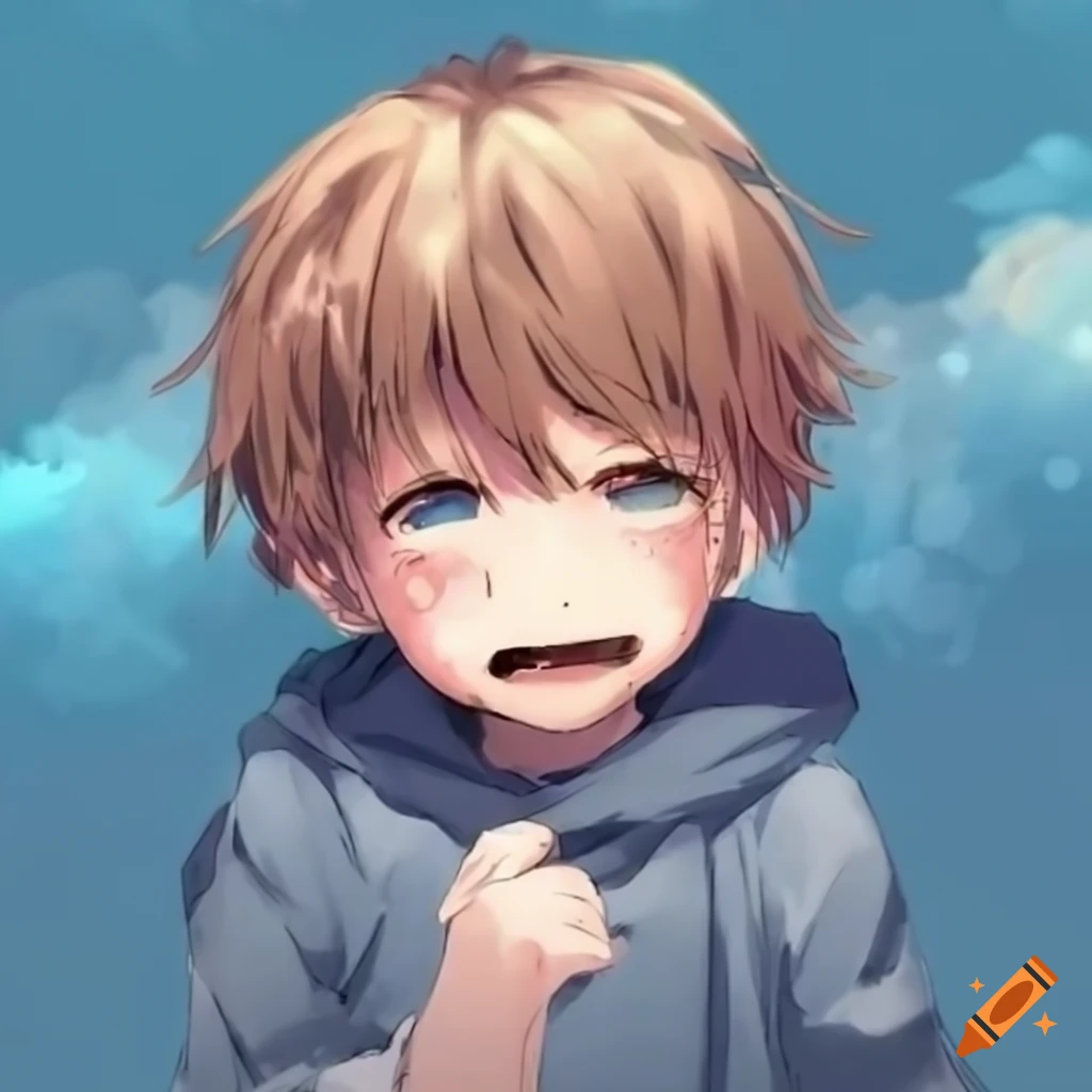 Cute anime child laughing and crying on Craiyon-demhanvico.com.vn