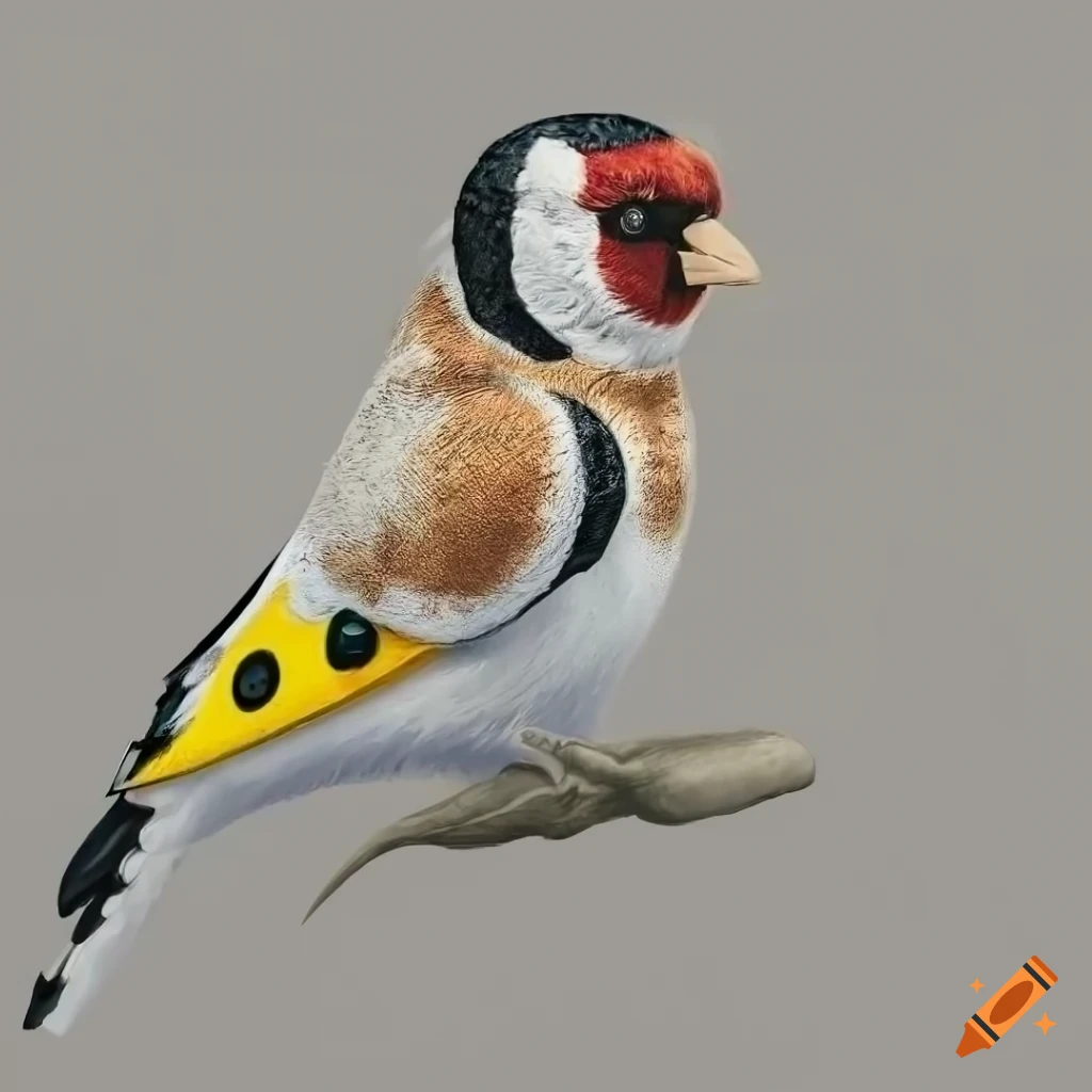 european goldfinch with intricate details