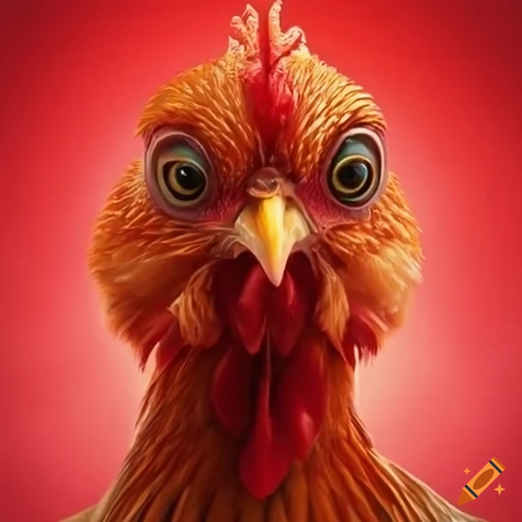 Funny Chicken Running Away