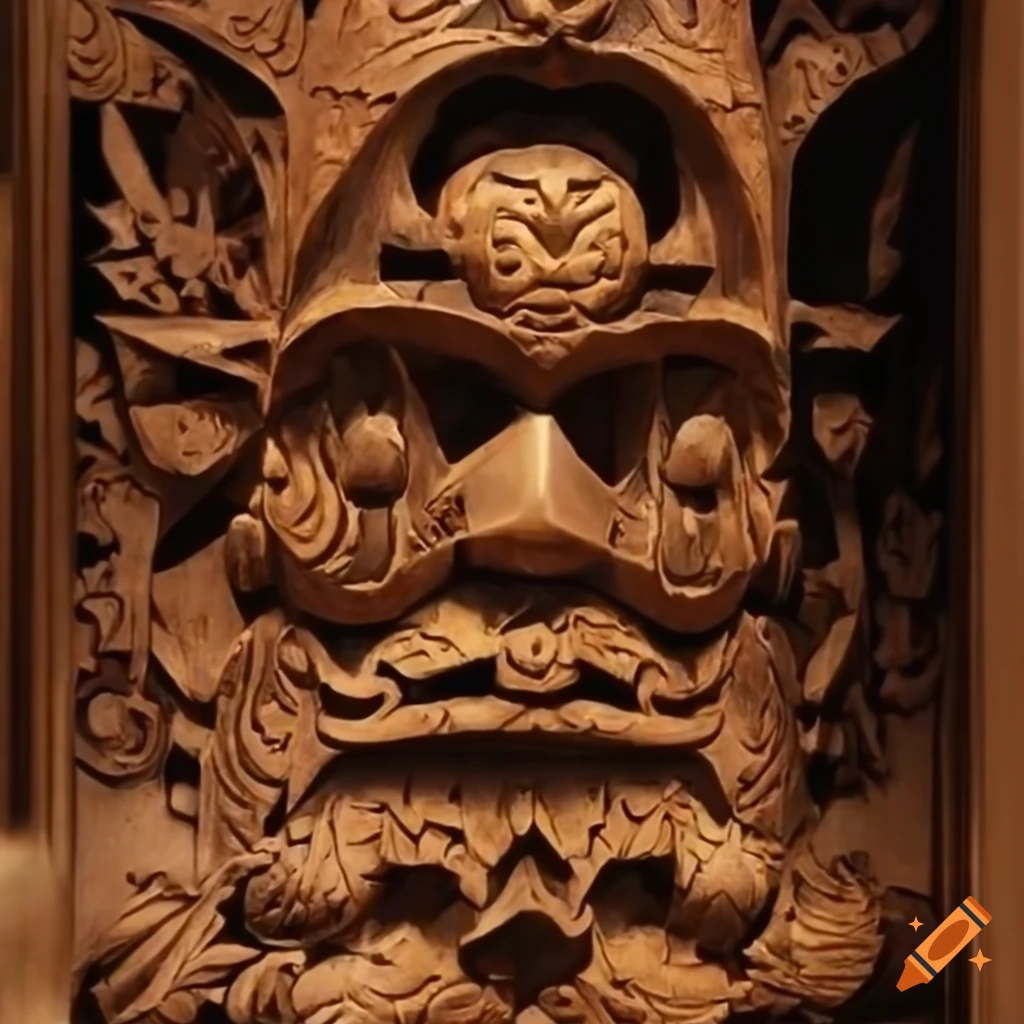 Highdefinition architectural stave carving artwork