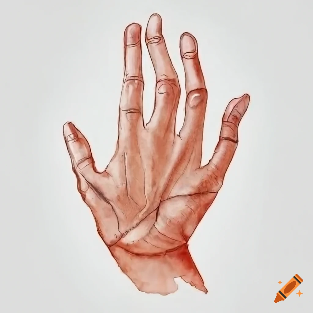 Detailed sketch of hand tickling on Craiyon