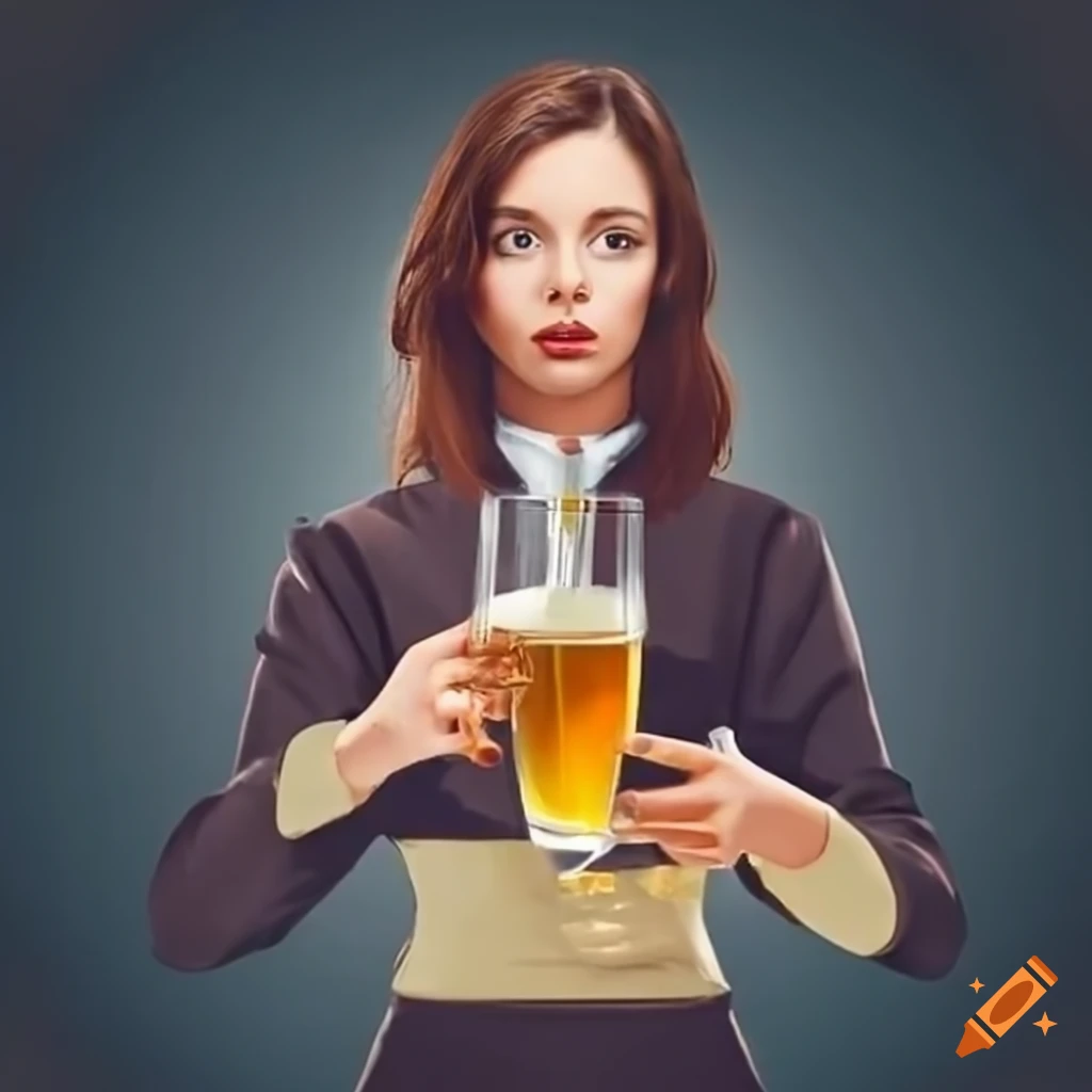 Girl holding a glass of mead for marketing campaign