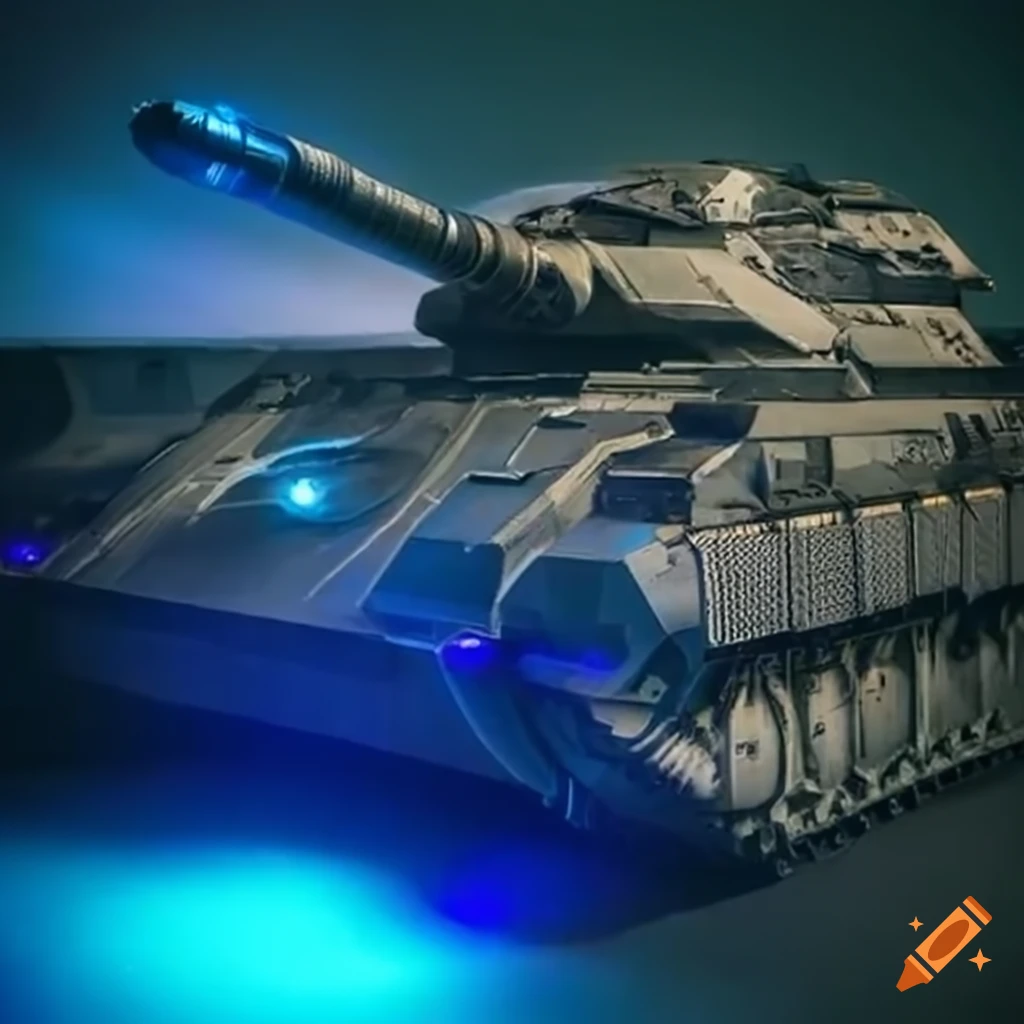 Artwork of a futuristic battle tank with an energy shield on Craiyon