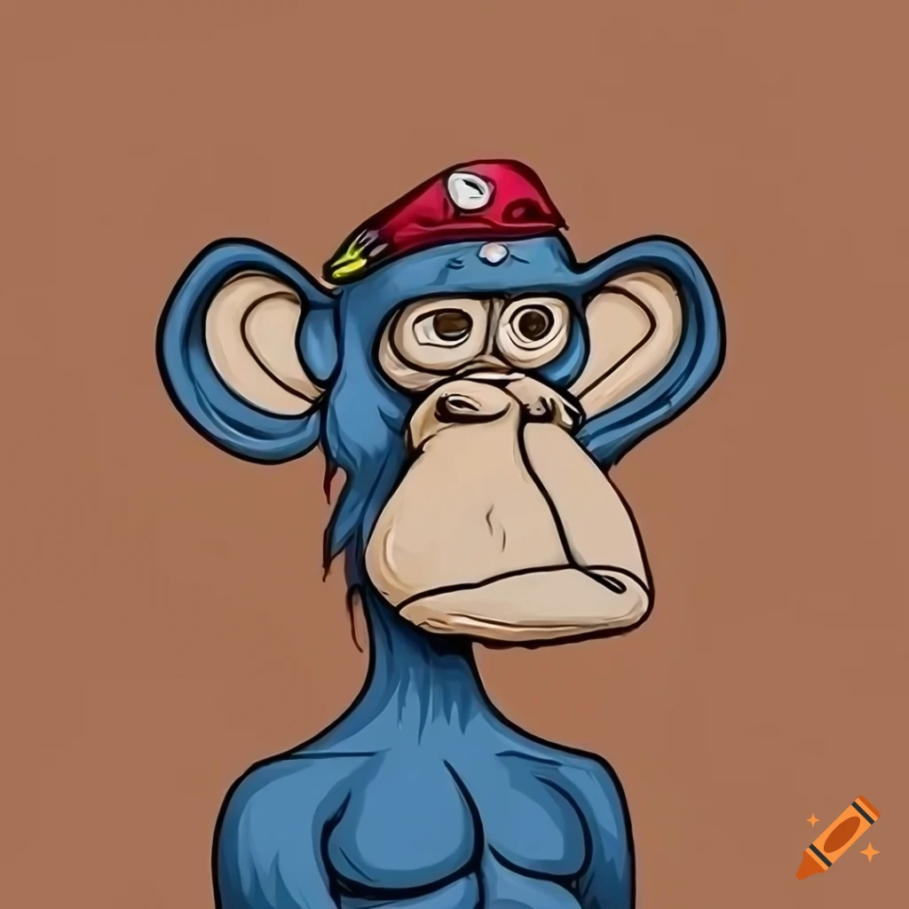 Digital art of a bored ape on Craiyon