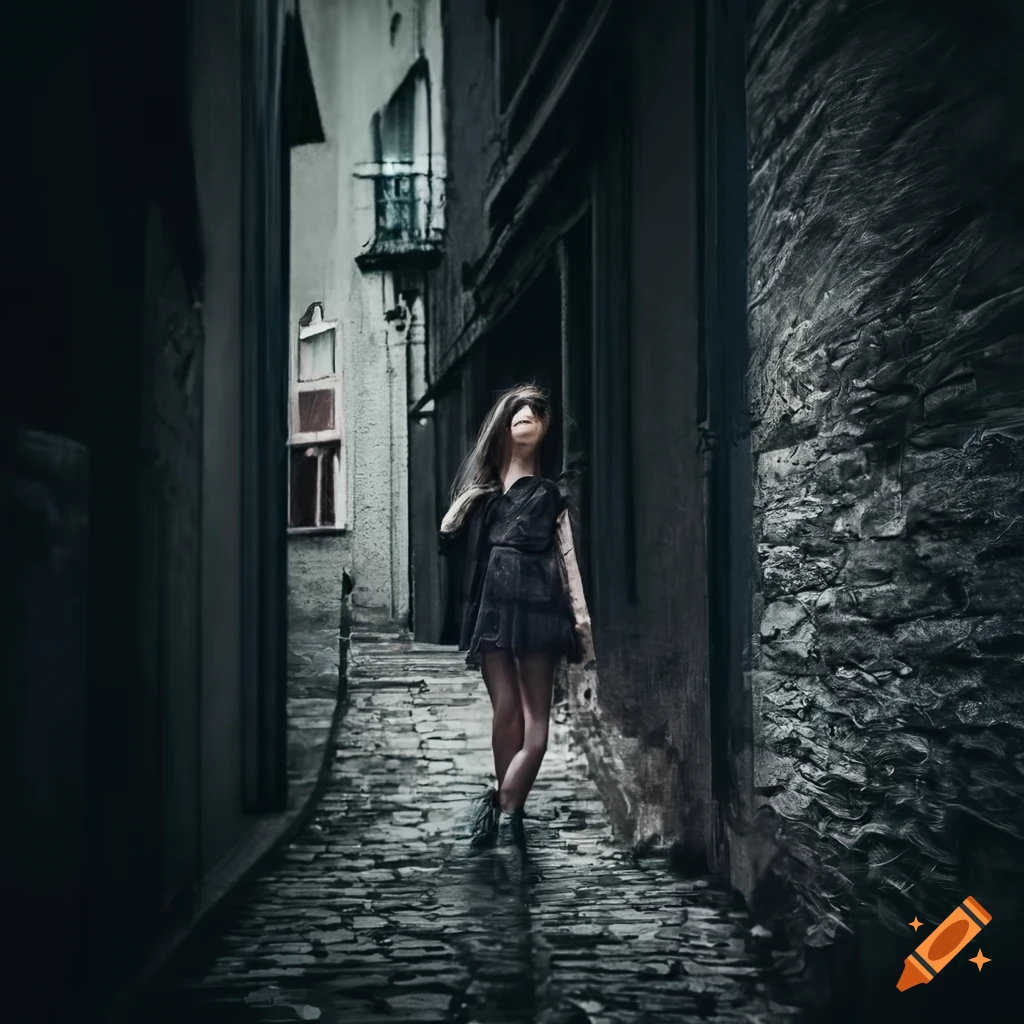 portrait of a girl in a dystopian setting