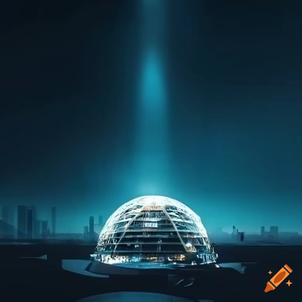 Glass Dome City In A Desert