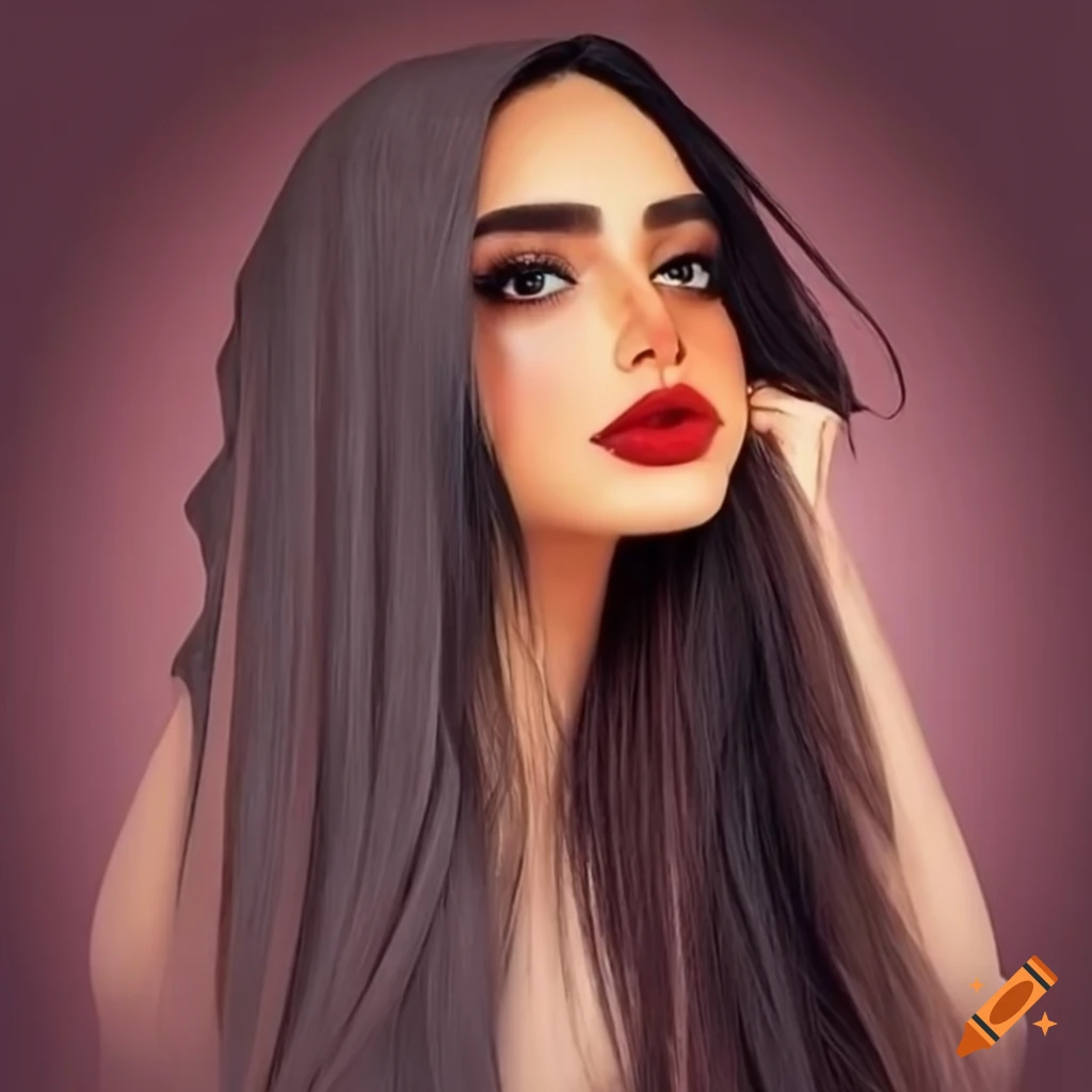 Arab Female Content Creator With Long Hair On Craiyon