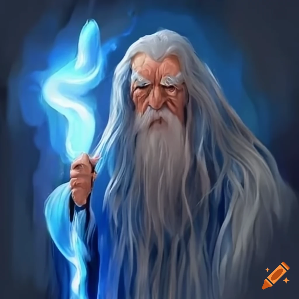 Gandalf wielding magical staff