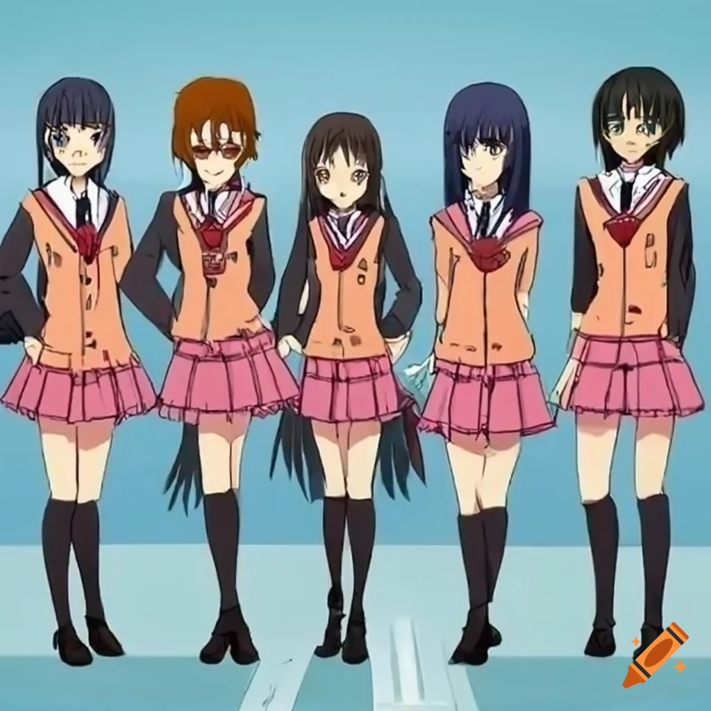 anime characters in high school uniforms