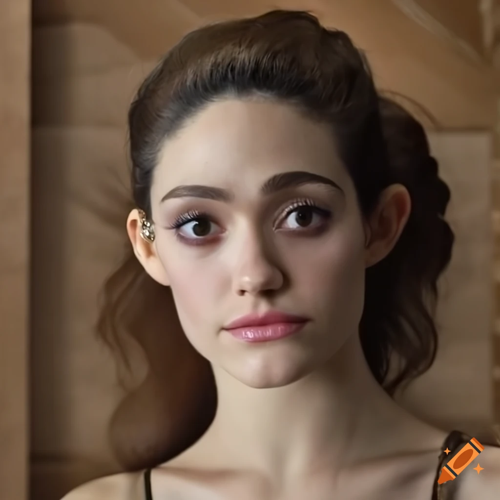 Close up portrait of a beautiful young woman in a salon on Craiyon