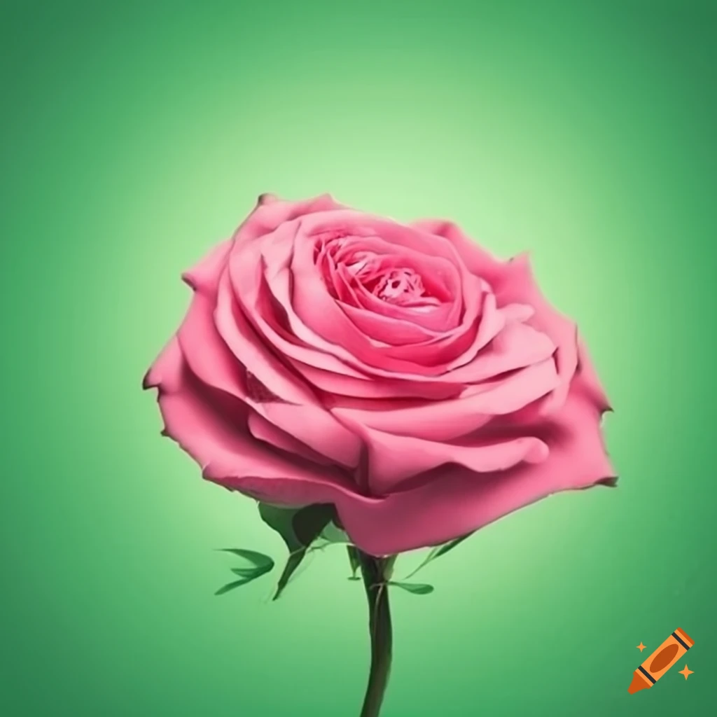 anniversary card with pink roses on green background