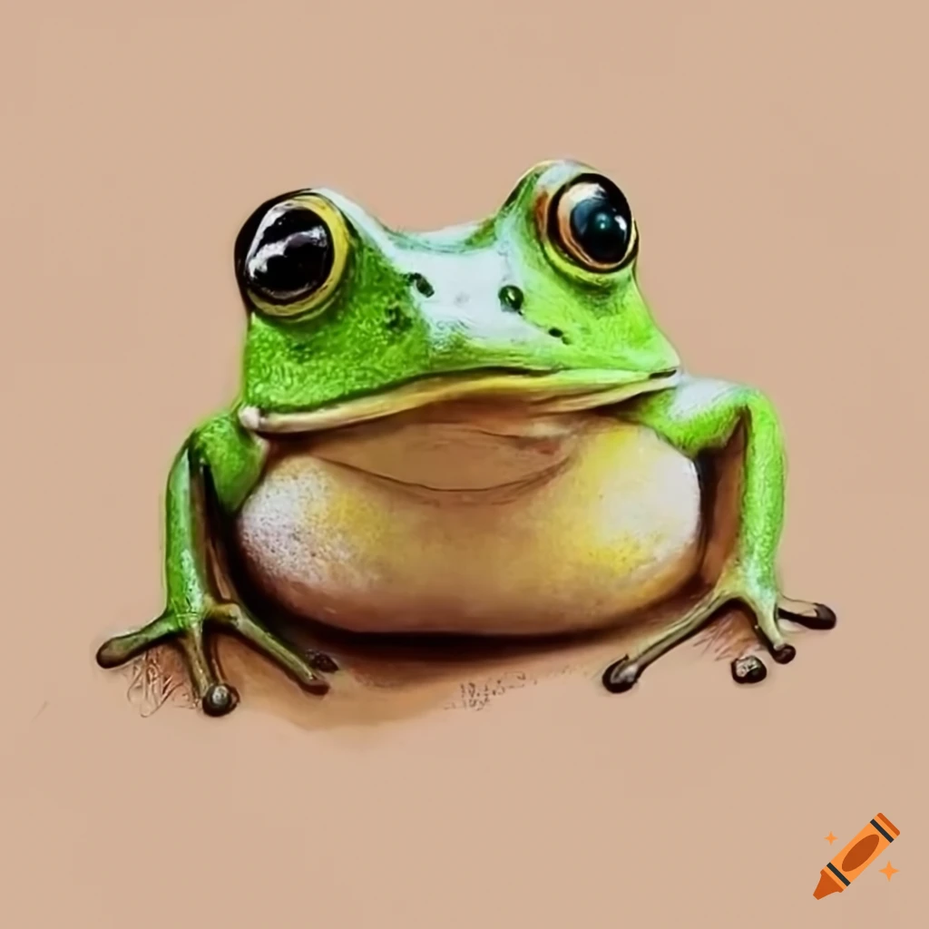 Premium Photo | Pencil sketch cute frog animal drawing image Generative AI