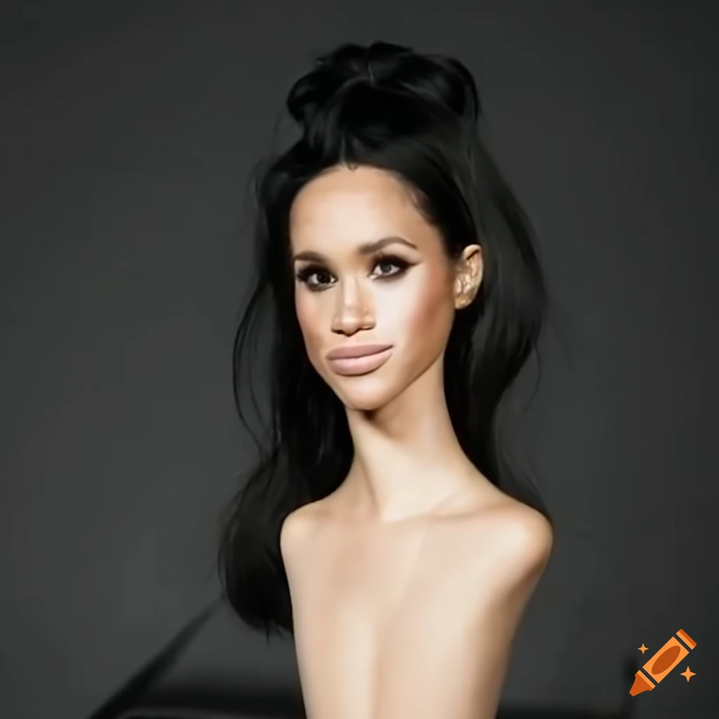 stylist working on a lifelike Meghan Markle hair model