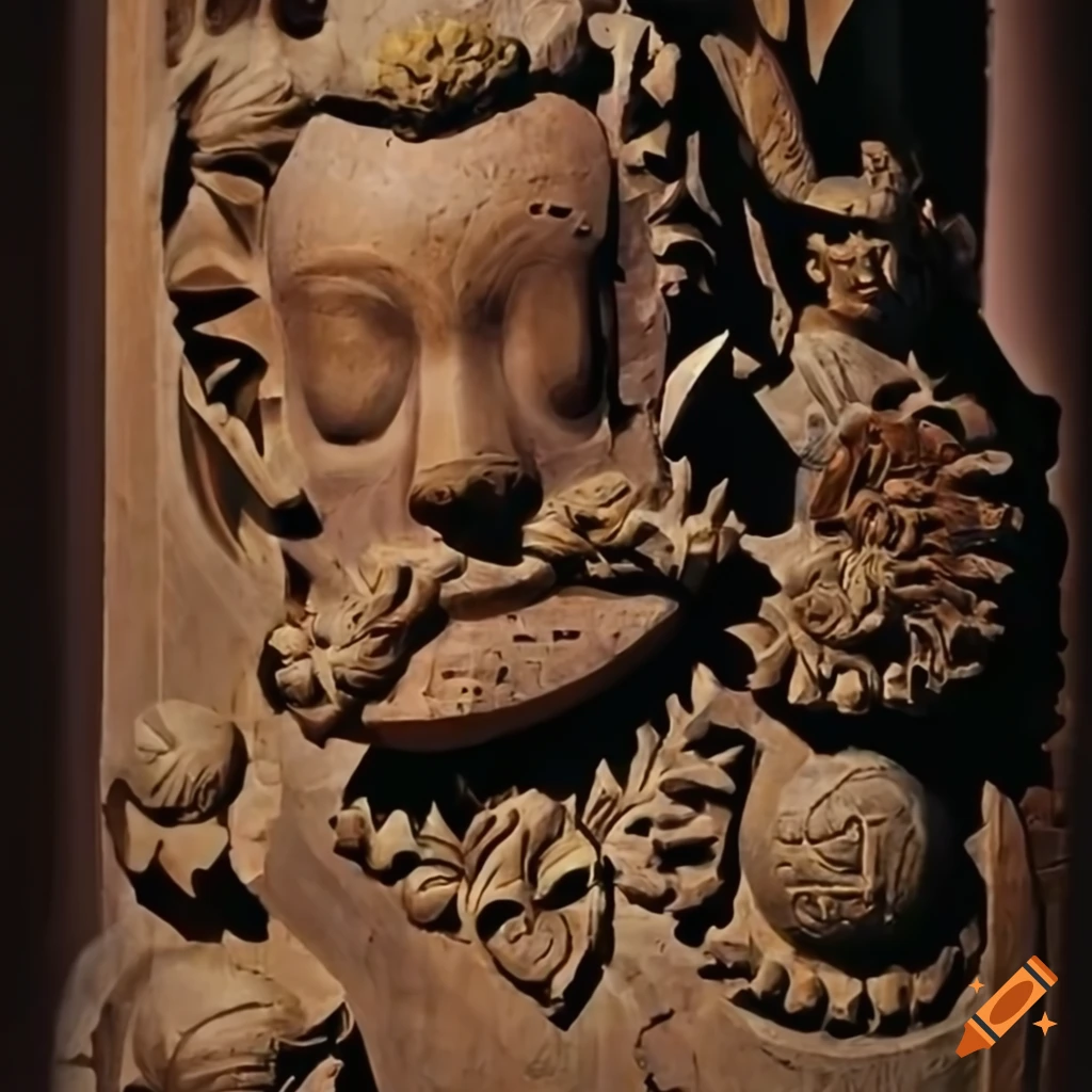 detailed carving in the style of Architectural Stave
