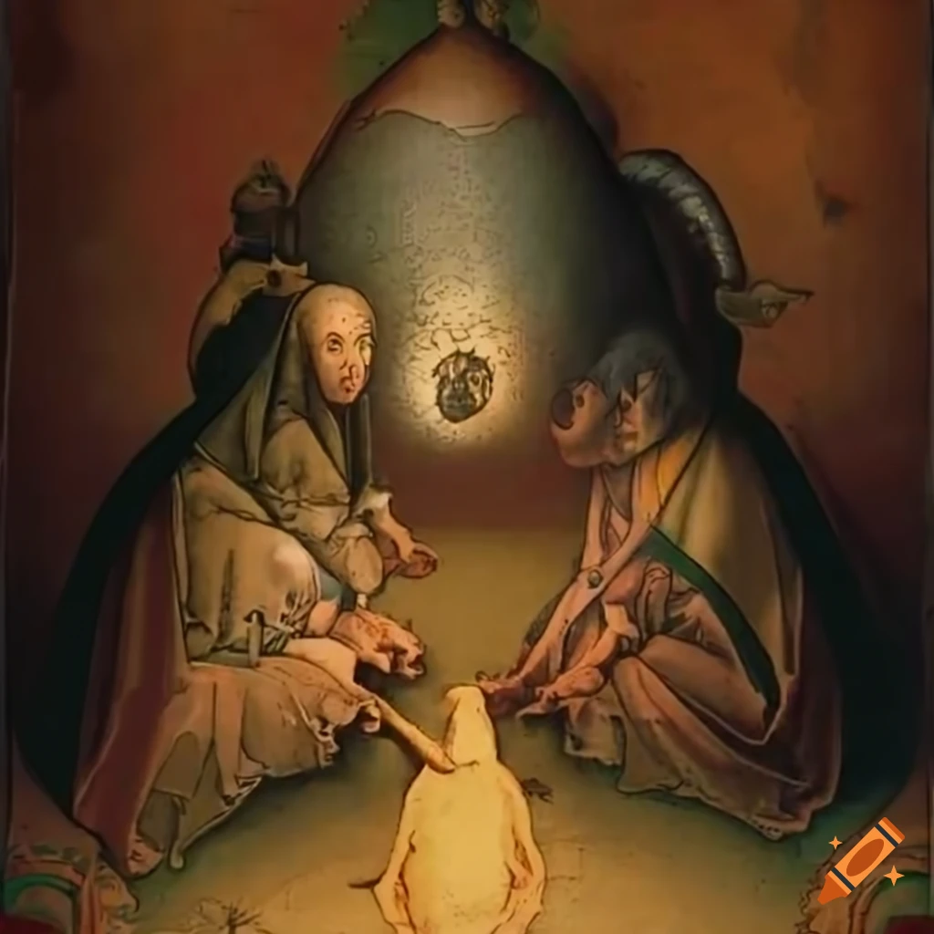 intricate illuminated manuscript artwork