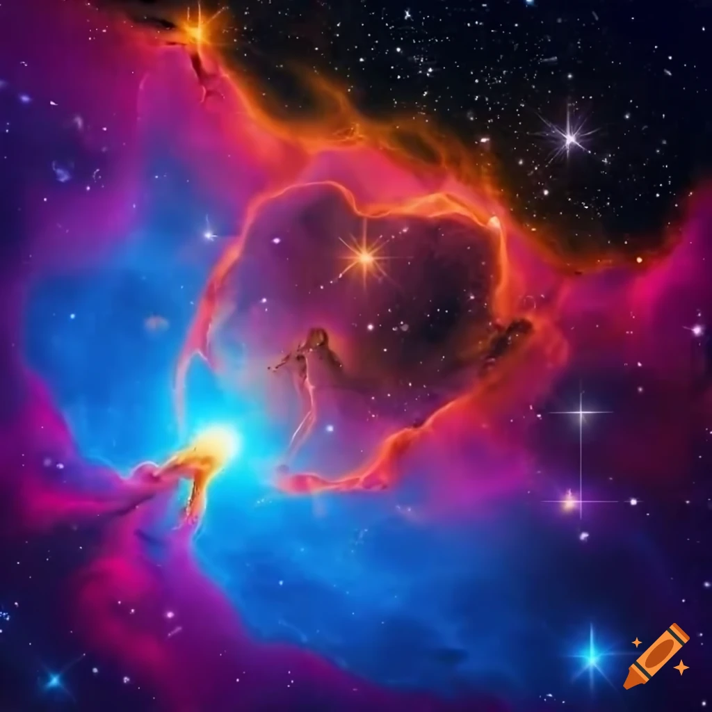 Futuristic small spaceship zooming through cosmos past nebulae on Craiyon