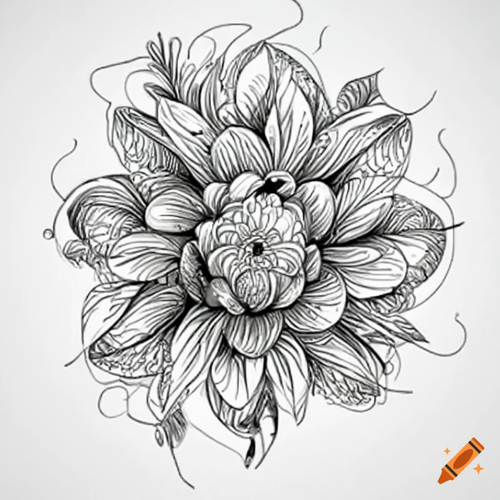 Chrysanthemum flower black and white Royalty Free Vector