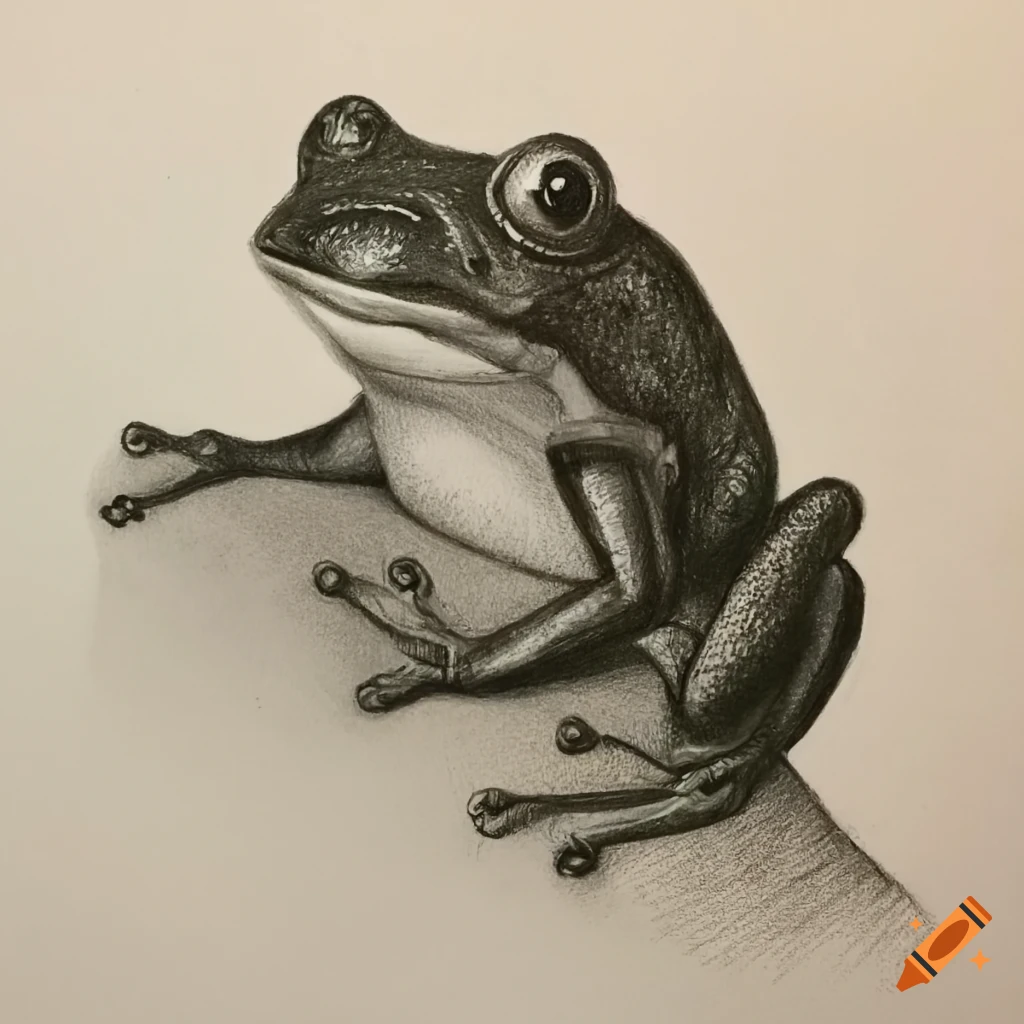 Happy Holiday Frog Pencil Drawing Original April Alayne - Etsy Norway