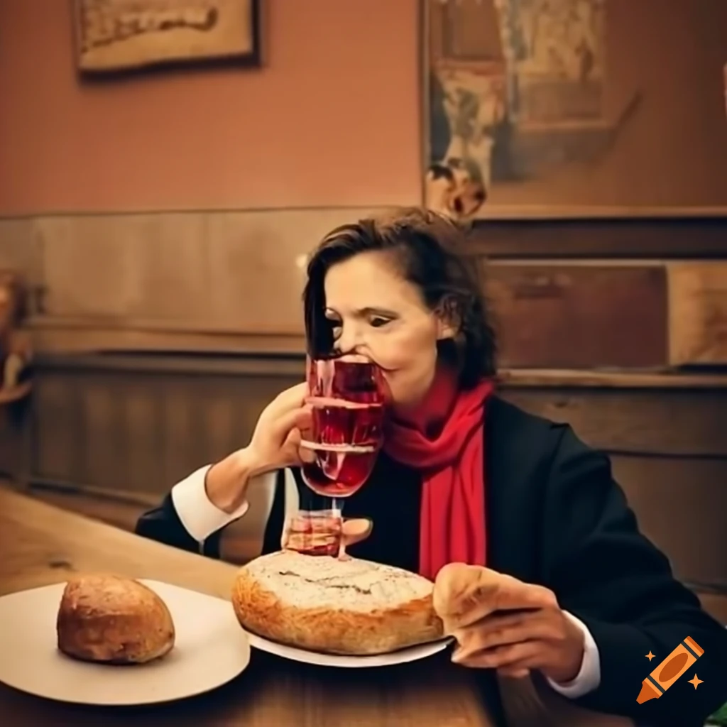 Traditional french food and beverages on Craiyon