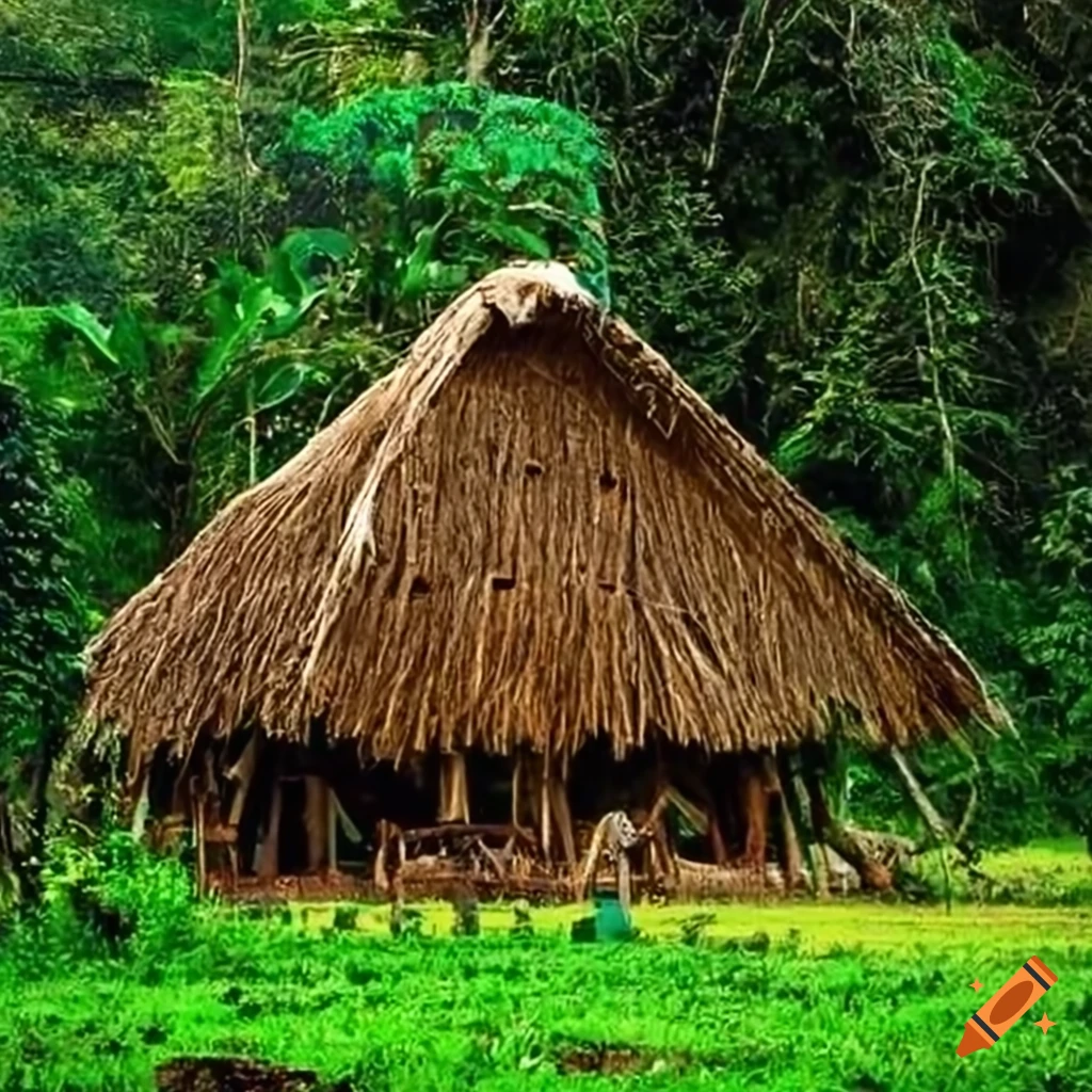 Amazonian village in the rainforest