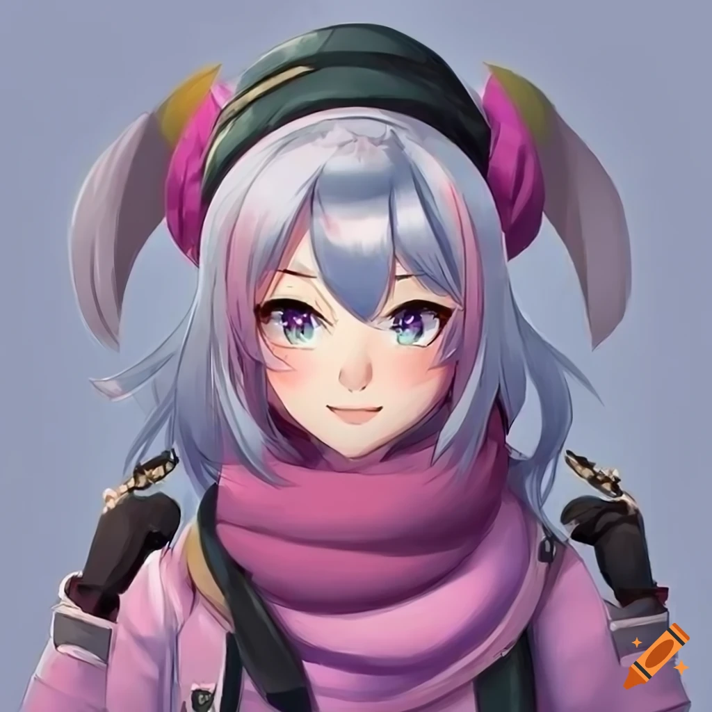 Pastel portrait with expressive eyes and colorful hair on Craiyon