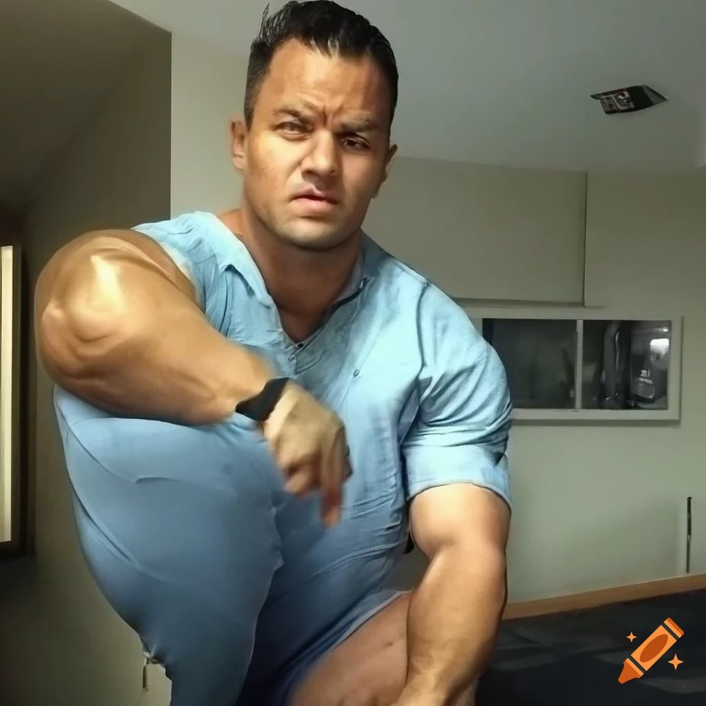 Manly portrait of a confident man on Craiyon