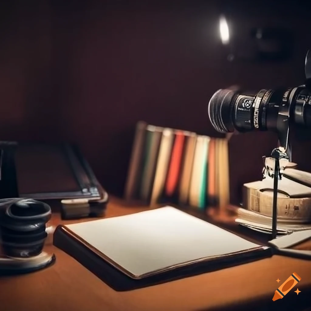 desk with books and pen for writers