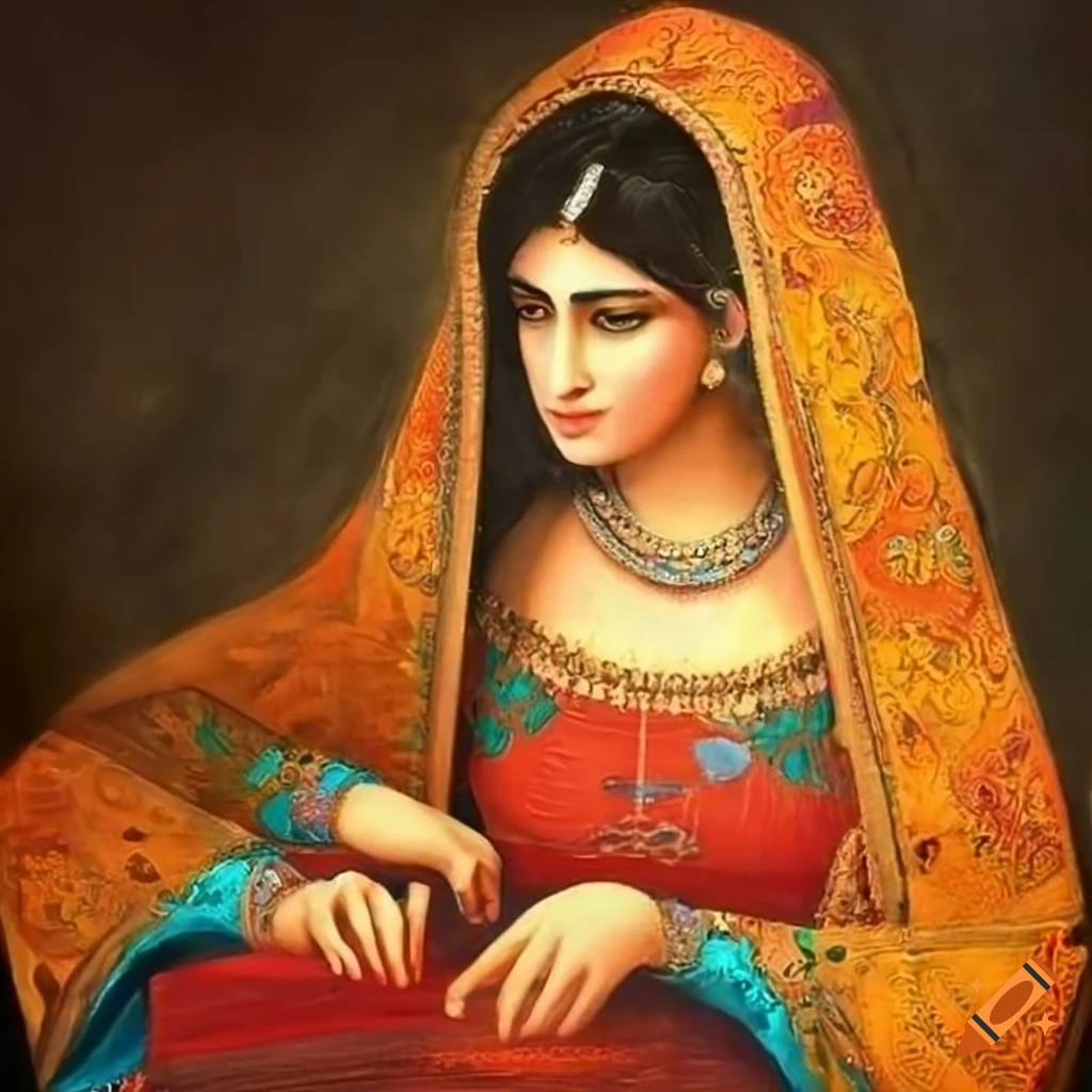 painting of a woman engaged in art