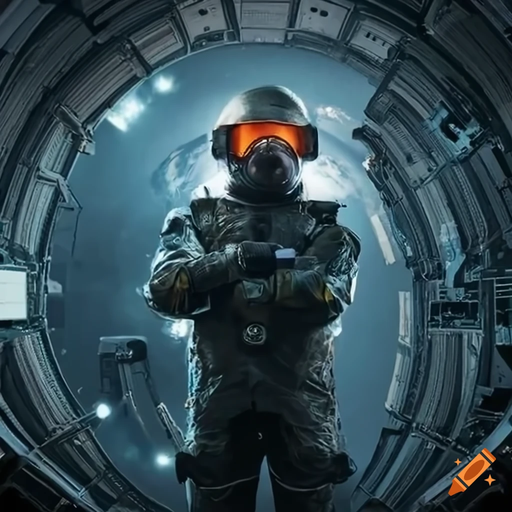 photo of a ginger-bearded man in a space station