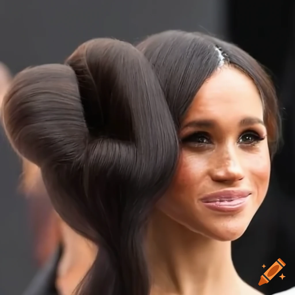 Hairdresser styling long hair at a hair show on Craiyon