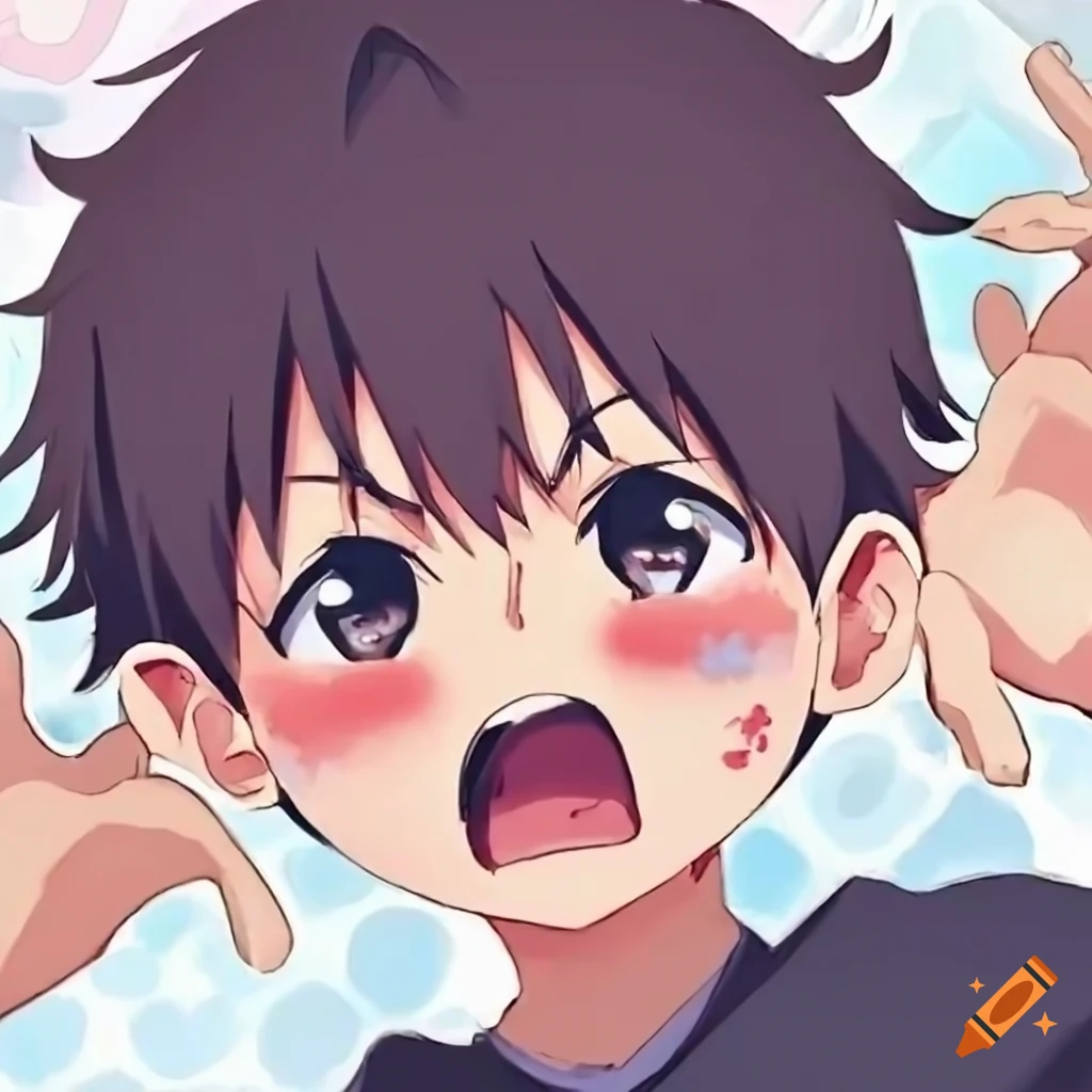  Cute Shocked Scared Anime Manga Face Raglan Baseball