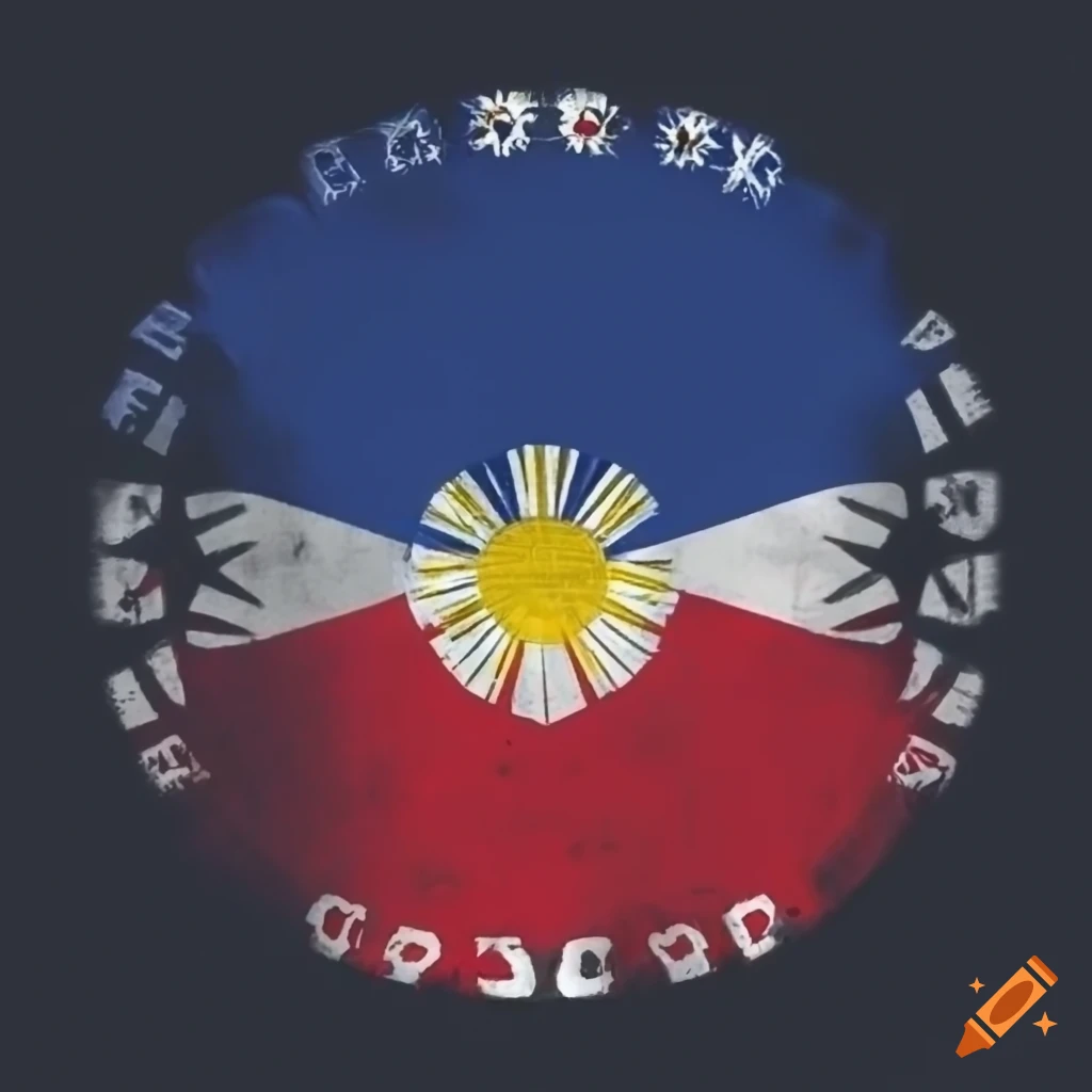 design combining the Philippine flag, compass, and globe