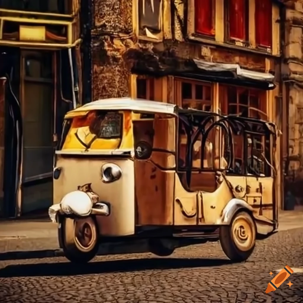 Tuk Tuk with Occitan cross in a southwestern French city
