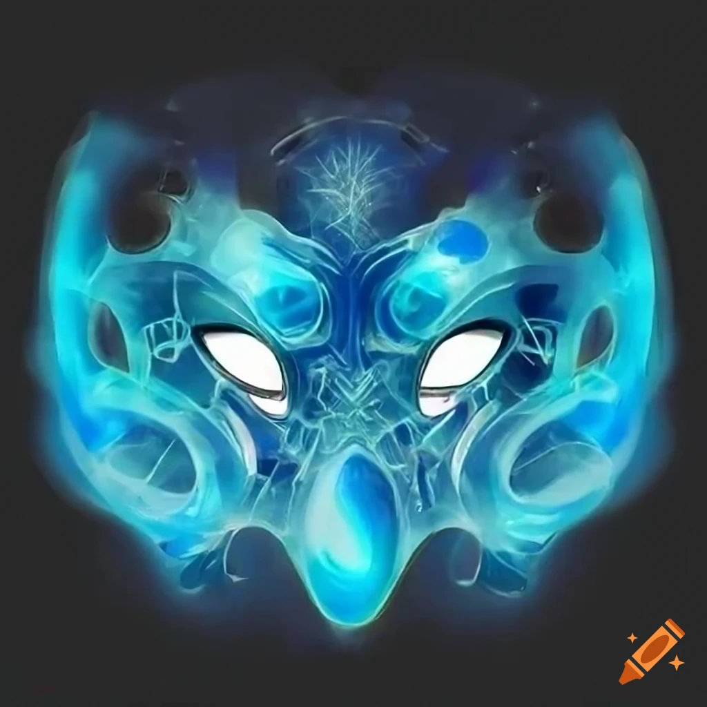 Translucent anime spirit mask of a flamingo