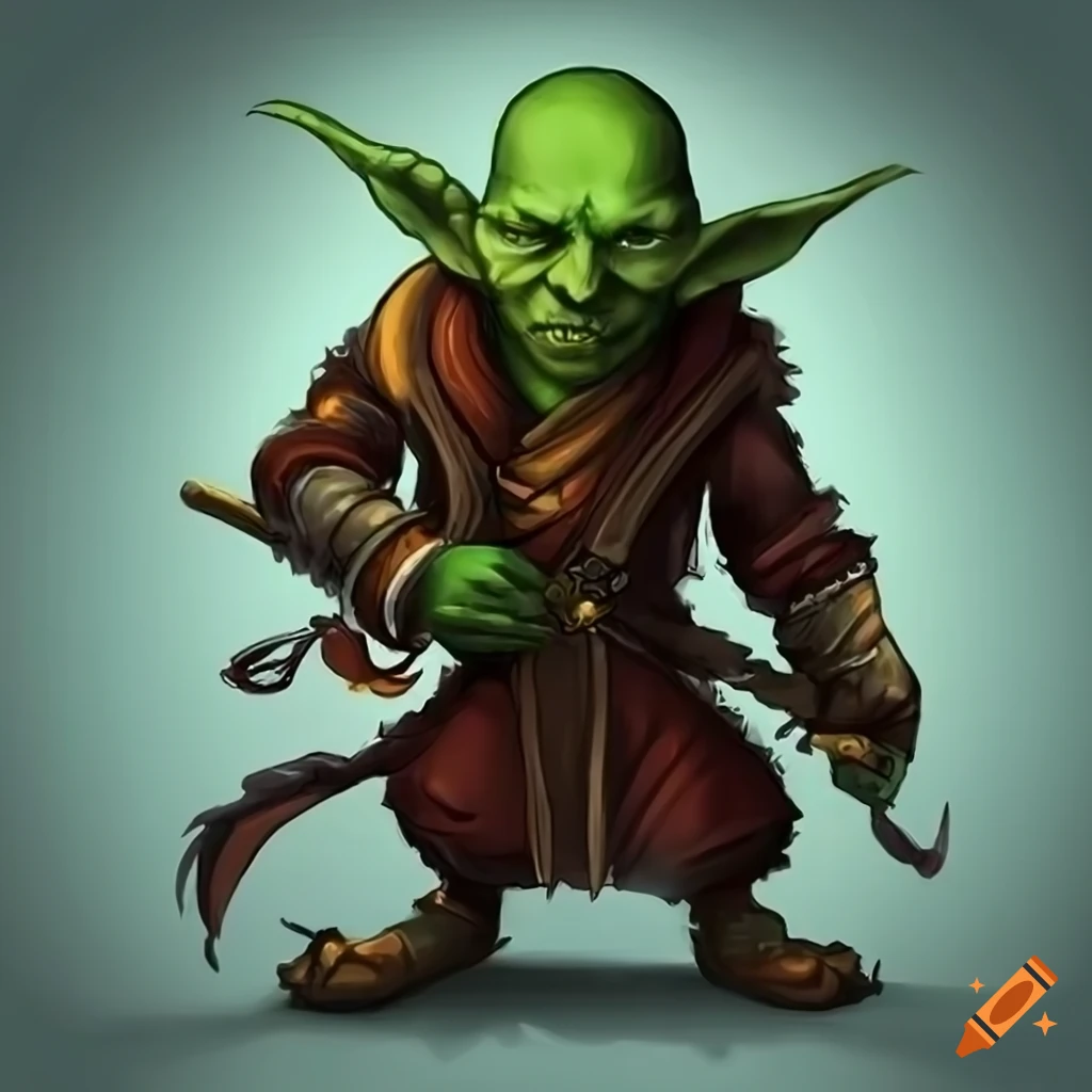 Illustration of a goblin monk on Craiyon