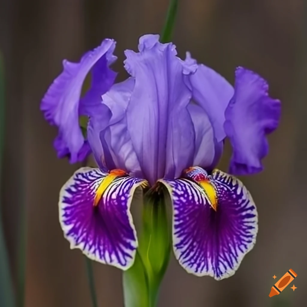 Closeup of an iris flower on Craiyon