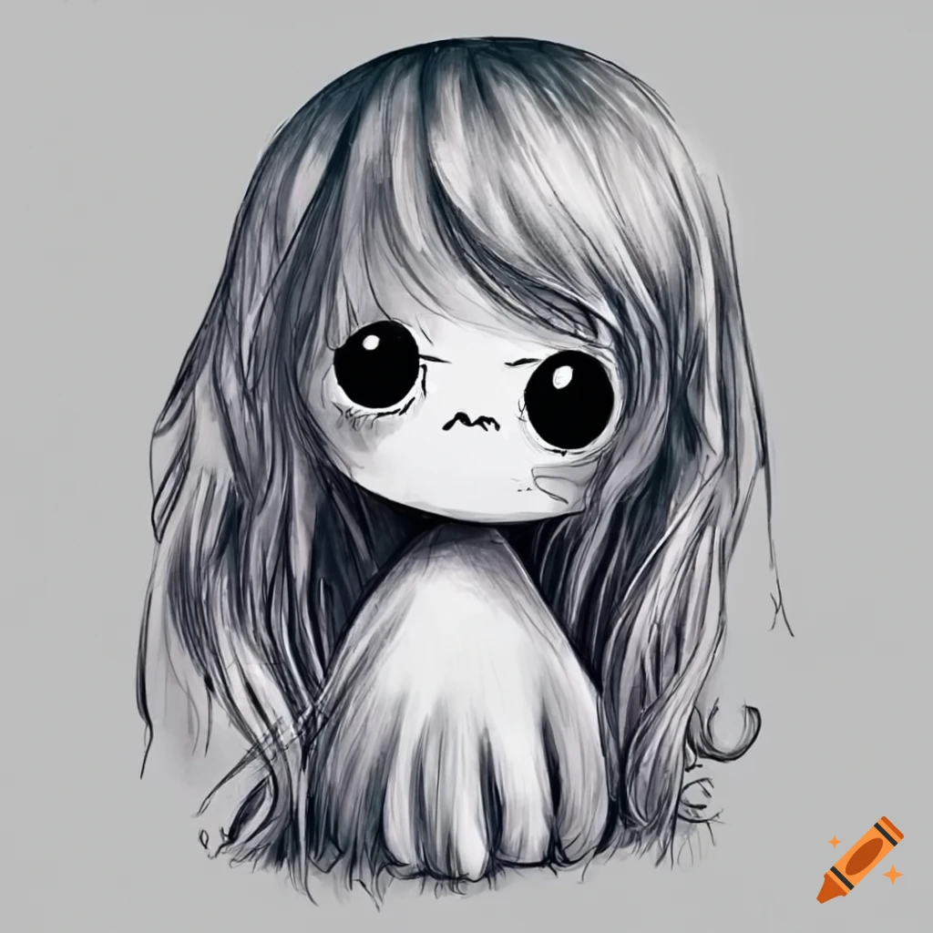 Cute ghost girl illustration