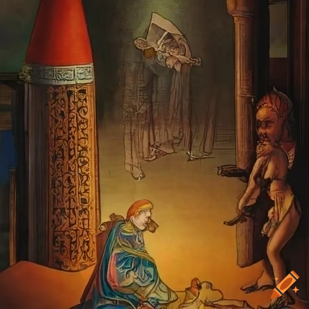 intricate illuminated manuscript artwork