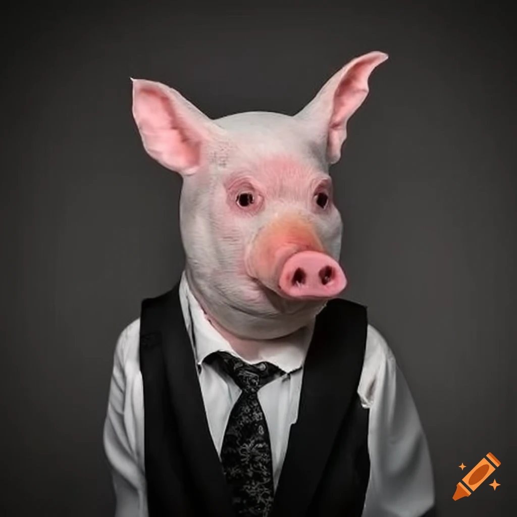 funny image of a pig in a suit