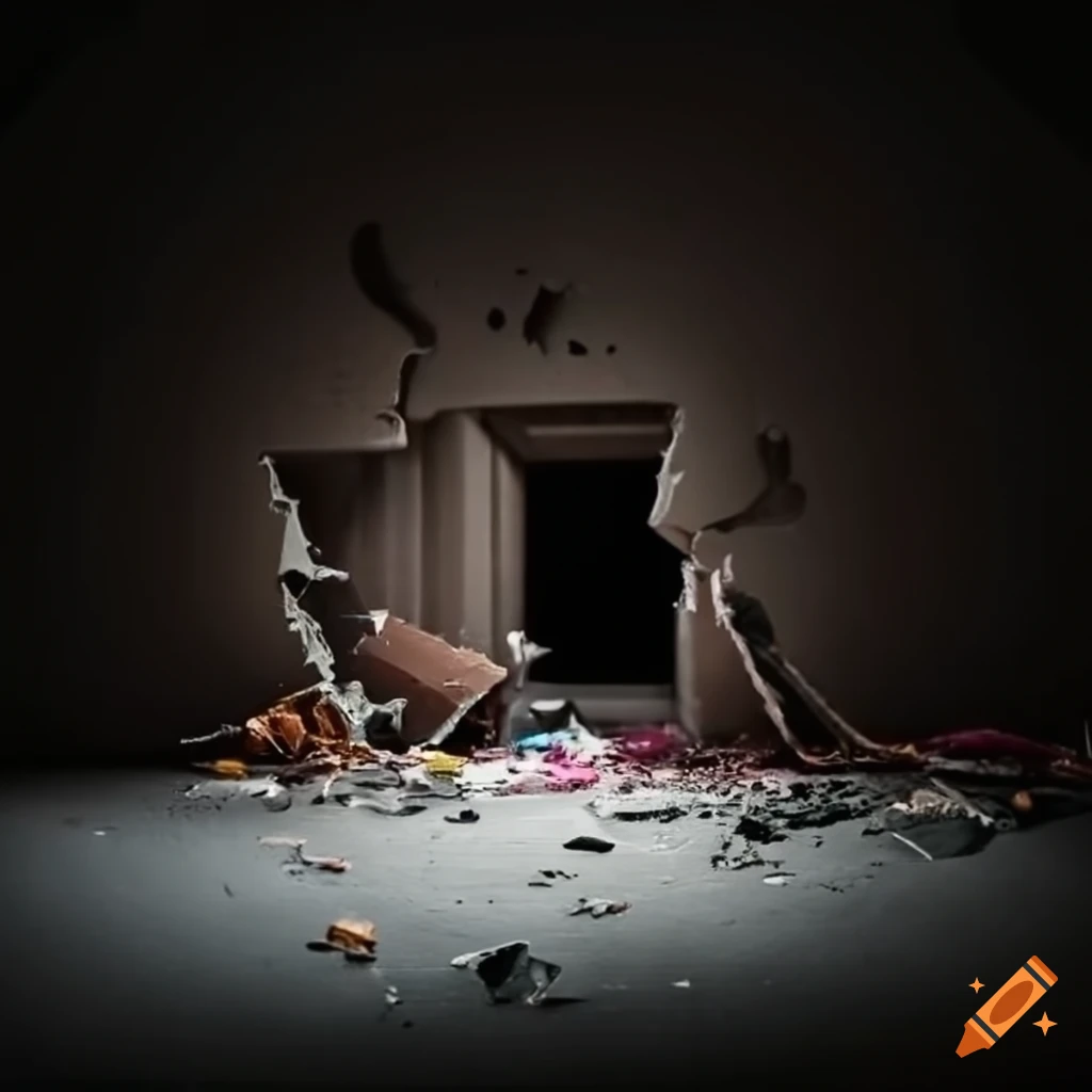 Dark room with broken toys on Craiyon