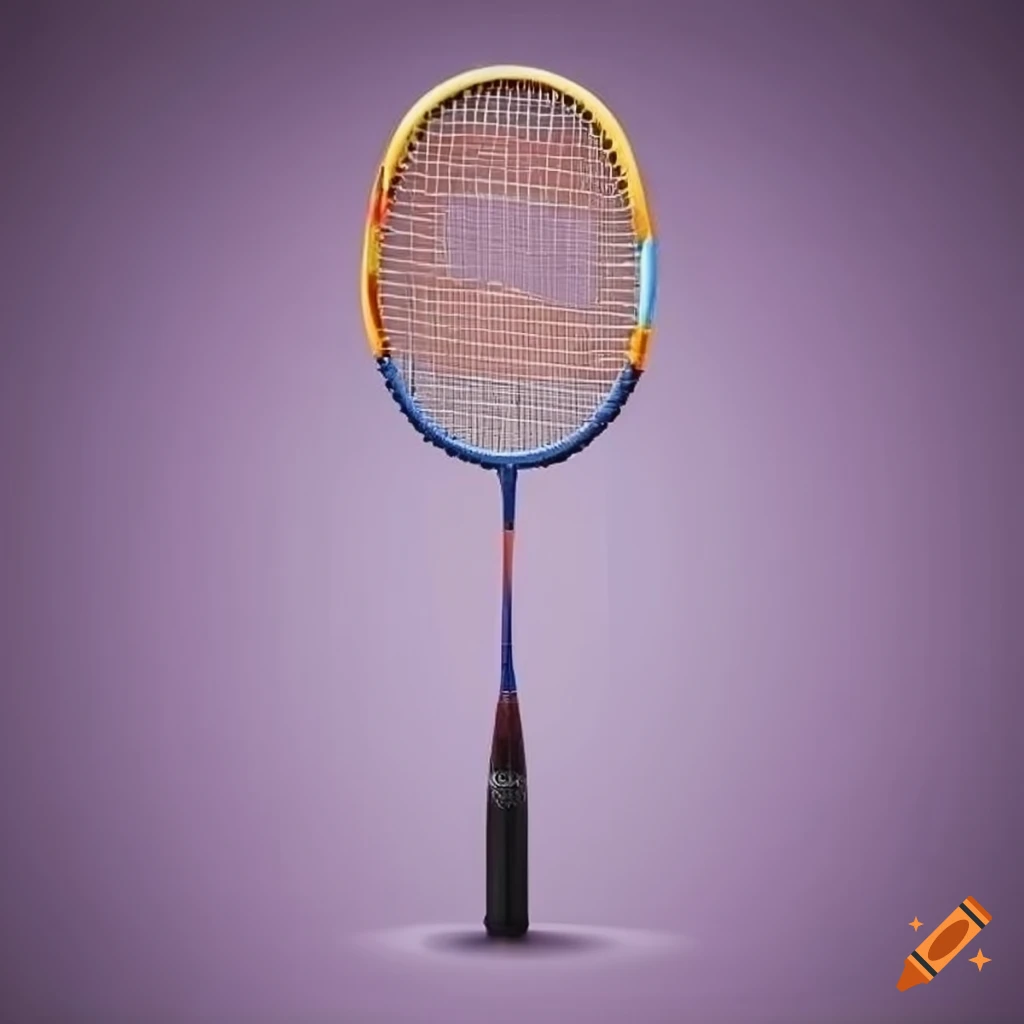badminton racket on a plain background